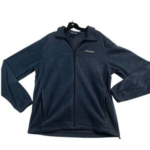 Columbia Fleece Jacket Full Zip Navy Blue Men's Size Medium Gorpcore Hiking Dad